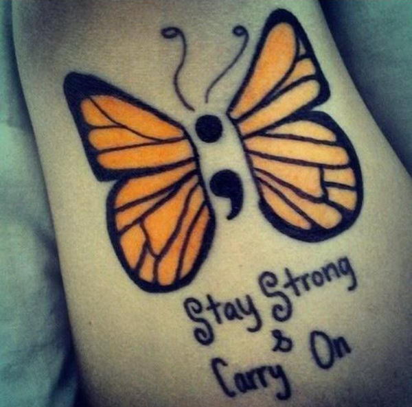 Tattoo uploaded by Pigmental Tattoos  Semicolon Butterfly Tattoo  Representing suicide awareness Butterfly ButterflyTattoo SemiColon  SemiColonTattoo SemiColonButterfly MentalHealth MentalHealthAwareness  SuicideAwareness SuicidePrevention 